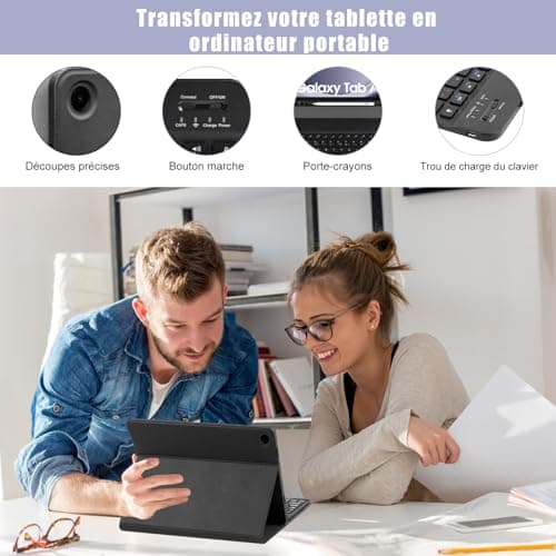 Keyboard Case Compatible with Samsung Galaxy Tab A9+ 11 Inch 2023, French AZERTY Keyboard Case for Samsung Galaxy Tab A9+/A9 Plus 11 Inch 2023 (SM-X210/X216/X218) - Image 4