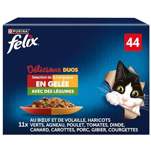 FELIX | Delicious Duos | Jelly | Adult Cat | Vegetable Campaign Selection | Fresh Sachets | 44x85g - Image 3