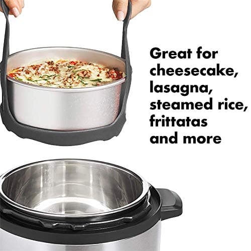 Pressure Cooker Sling, Silicone Sling Bakeware 6Qt/8Qt Instant Pot/Ninja Foodi/Multi-Function Cooker Anti-Scalding Steaming Utensils Lifter Rack, BPA Free Silicone Egg Steam Rack (Grey) - Image 3
