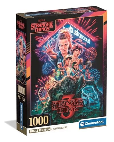 Clementoni - Puzzle for Adults 1000 Pieces, Stranger Things - Compact Box, Made in Italy, 39979 - Image 2