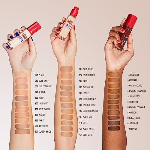 Rimmel London Lasting Finish Up to 35h, 302 Warm Olive, Foundation, Longwear, Moisturizing, Vegan Formula, Full Coverage, 30 ml - Image 8