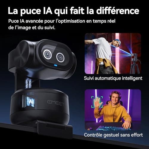 eMeet PIXY Dual Camera 4K AI Powered PTZ Camera AI Tracking 0.2s Quick Focus with Sony Sensor, 3 Microphones, 4K Webcam for Streaming and Compatible with OBS/Twitch/Switch 2 - Image 4