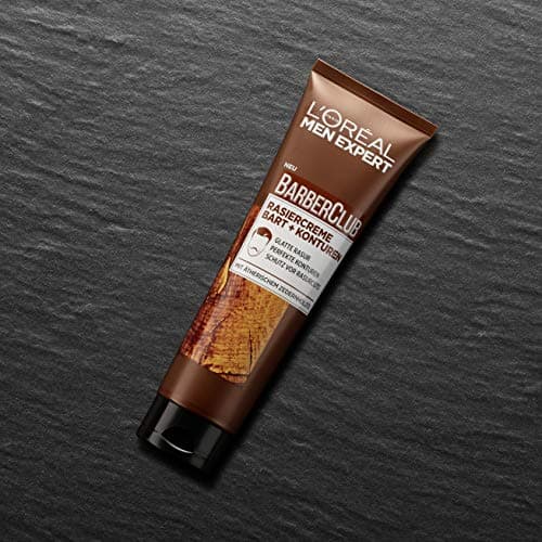 L'Oréal Men Expert Barber Club Crème de rasage pour les contours de barbe Transparent pour un rasage précis et précis grâce à une bonne vision de l'huile de bois de cèdre (2 x 150 ml) - Image 6