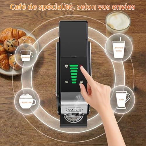 5 in 1 Multi-Function Capsule Coffee Machine for Nespresso Original/for Dolce Gusto/A MODO MIO/ESE (44mm) and Pre-ground Coffee, 7 Water Flow Settings (ST-550) - Image 3