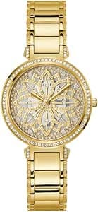 Guess US Women's Gold Floral Analogue Watch