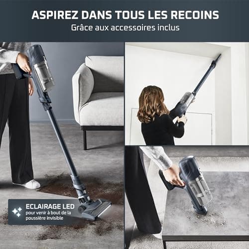 Rowenta X-Pert6.60 Aspirateur balai sans fil multifonction, Puissance de 100W, 45 minutes d'autonomie RH6831EO, Noir - Image 8