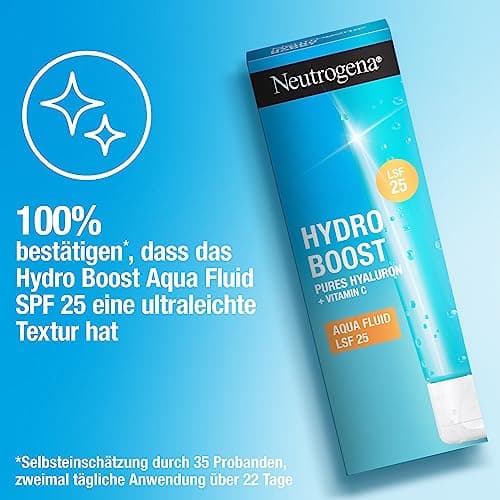 Neutrogena Hydro Boost Aqua Fluid SPF 25 Lightweight Face Cream with Hyaluronic Acid & Vitamin C Non-greasy Moisturizing Cream Face Care for Radiant Complexion 50ml - Image 8