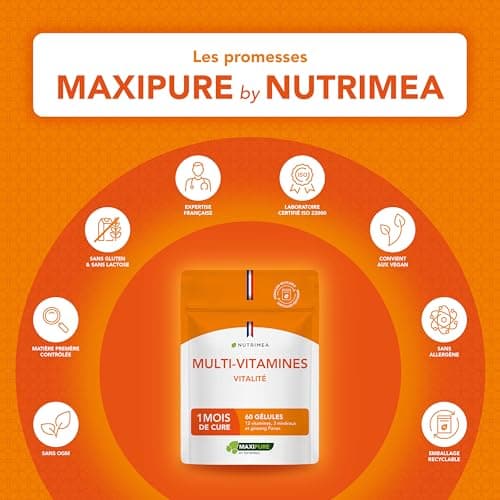 Multivitamins and Minerals - With Ginseng - Vitamins A, B1, B2, B3, B5, B6, B8, B9, B12, C, D3, E, Magnesium, Selenium and Zinc - Energy, Vitality, Immunity - Made in France - Nutrimea - Image 9