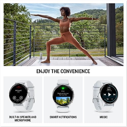 Garmin Venu 3S – GPS Sport and Health Smart Watch – Soft Gold with Linen Strap - Image 5