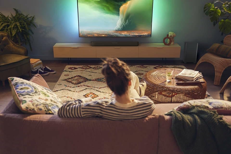 Philips TAB6309 Barre de Son 2.1 avec Caisson de Basses sans Fil - canaux 2.1 320 W, DTS Virtual X, Bluetooth 5.4, HDMI Arc, Connexion Optique et connectivité USB - Gris foncé - Image 4