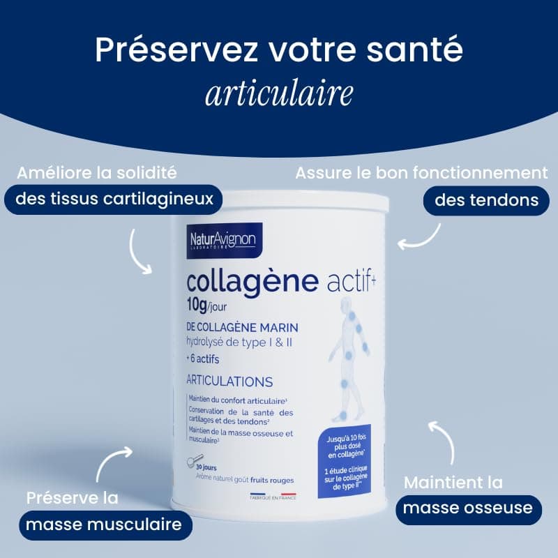 Laboratoire NaturAvignon Collagene Marin hydrolysé type 1 et 2 en poudre | Articulations, os, cartilages | 10g collagène marin par portion | Saveur fruit rouge | Fabriqué en France | 375g - Image 3