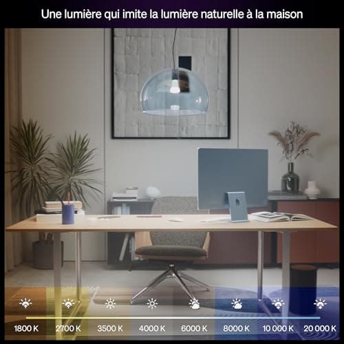 Philips Hue A60 Smart LED Bulb, White and Color, E27 Base, 6W, Full Spectrum 1000-2000K, 810 Lumens, Dimmable, Compatible with Alexa, Google Assistant and Apple Home, 4-Pack - Image 4