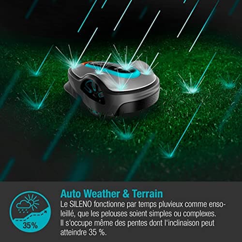 Gardena SILENO life 750 m² Smart Robot Mower Set: Innovative LONA IA technology, adjustment via app, SensorControl, for slopes 35% max, smart gateway, FR-Version (19701-66) - Image 7
