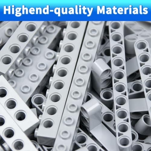114 Pieces Construction Techniques Set - Hole Beams, Lifting Arms, L and T Beams Compatible LEGO - STEM Building Set for Kids and Adults (Grey) - Image 8