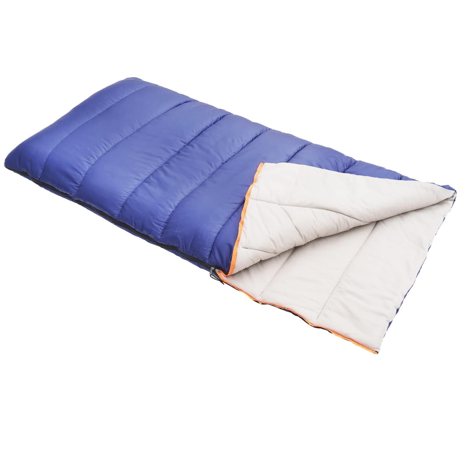 Asics Amazon Basics Lightweight Sleeping Bag, 4 Seasons, for Cold and Hot Weather, Camping and Hiking, 190 x 83 cm, Blue