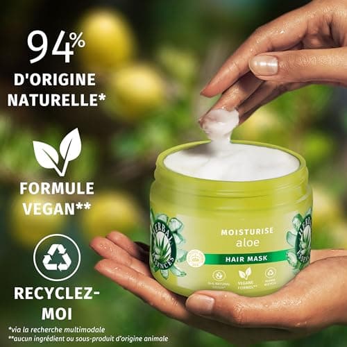 HERBAL ESSENCES - Sans Sulfate - Masque Hydratant 500ml Aloe Vera - Apaise, Hydrate, Nettoie et Nourrit Les Cheveux Très Secs - Parfum Jasmin, Sans Silicone ni Sulfate - Végan - Image 7