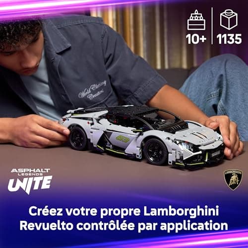 LEGO Technic Supercar Lamborghini Revuelto - Jouet de Construction - Voiture Télécommandée - Maquette avec Phares, Direction & Batterie Rechargeable - Cadeau pour Garçon dès 10 Ans 42214 - Image 3
