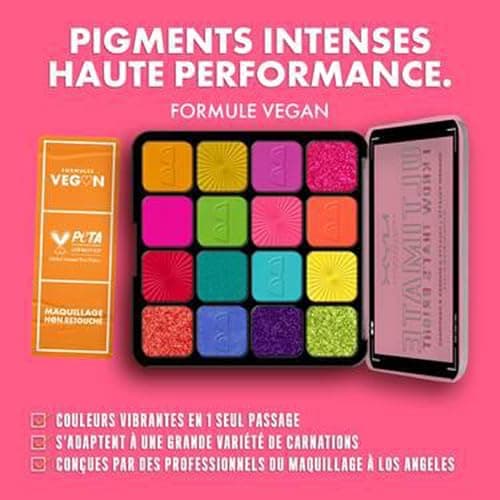 NYX Professional Makeup Palette de Fards à Paupières Ultimate Shadow, 16 couleurs, Finition Intense et Longue Durée, Formule Vegan Sans Ingrédients d'Origine Animale ou Dérivé, I Know That's Bright - Image 4