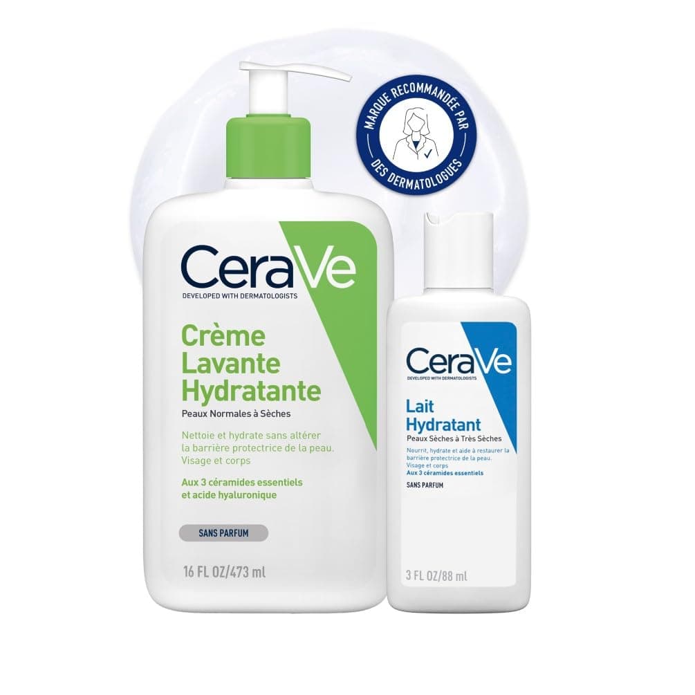 CeraVe - Routine Hydratante - Crème Lavante Hydratante 473 ml + Lait Hydratant 88 ml - Nettoie, Hydrate & Préserve la Barrière Cutanée - Soins aux 3 Céramides Essentiels - Peau Sèche à Très Sèche - Image 10