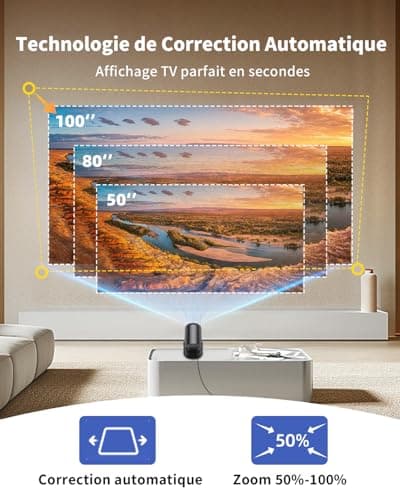Portable Video Projector, Yoton Mini Projector with Wi-FI 6 and BT 5.4 Supports 1080P, Auto Keystone, Mobile Screen Sharing (Android and iOS), Compatible with HDMI/TV Stick, Native 720P, Black - Image 7