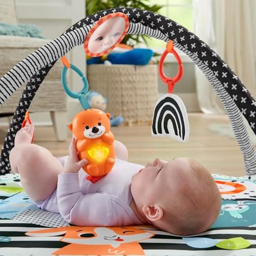Fisher-Price My Sensory Mat 3-in-1, Belly Flat Play Mat, Sound and Light, with 5 Removable Toys, from Birth, HBP41 - Image 7