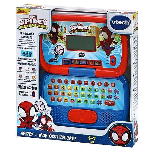 VTech - Disney Junior Spidey, My Educational Computer, Children's Computer with Backlit Screen, 15 Educational Activities and Games, Gift for Children from 3 to 7 Years - English Content - Image 8