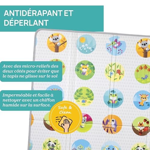 Chicco Maxi Play Mat for Babies, Size 200 x 180 cm, Giant, Thickness 1.2 cm, Foldable, Reversible, with Animals and Landscape, for Children's Room, Extra Soft, 0 Months and More - Image 8