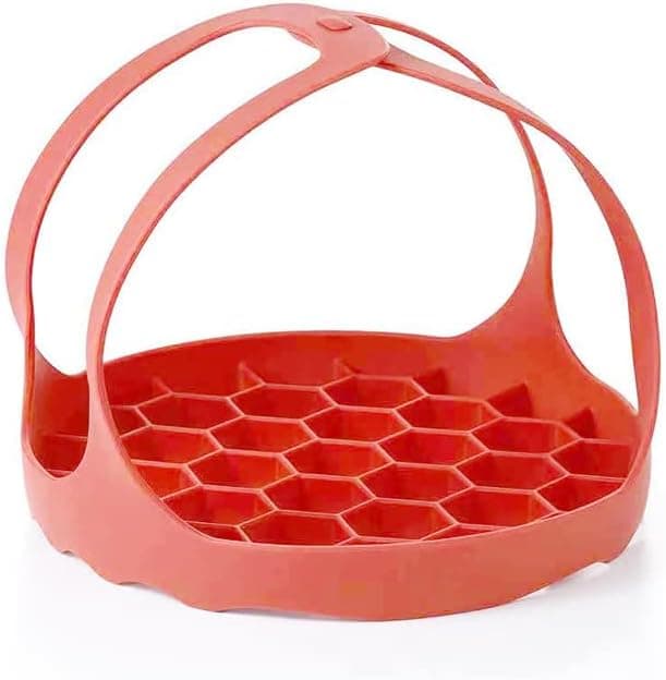 Pressure Cooker Sling Silicone Bakeware Sling Anti-Scald Bakeware Lifter Steamer Rack for 6 Qt/8 Qt Instant Pots and Multi-Use Pots (Red) - Image 1