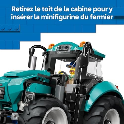 LEGO City Le Tracteur - Jouet de Construction - Maquette de Véhicule de Ferme avec Minifigurine de Fermier - Idée de Cadeau d'anniversaire pour Garçon dès 6 Ans & Fans de Mécanique 60498 - Image 7