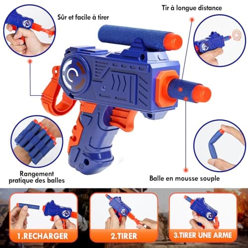 Lehoo Castle Nerf Target, Digital Target with Light, Sounds and Arrows in Foam, Gift for Boys 6 7 8 9 10 Years (Black) - Image 6