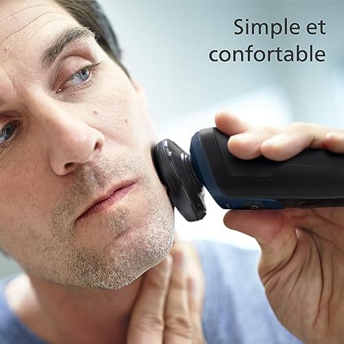 Rasoir Philips Series 5000 - rasoir électrique pour homme Wet & Dry bleu métallisé, avec tondeuse de précision et pochette souple de voyage (modèle S5465/18) - Image 7