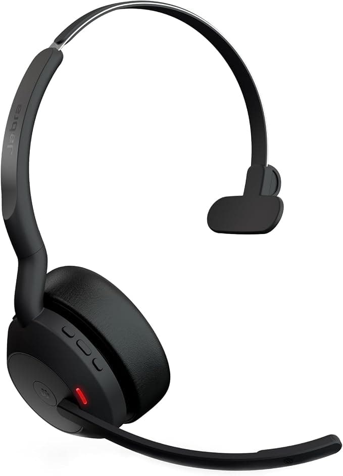 Jabra Evolve2 55 Mono Wireless Headset with Jabra Air Comfort Technology, Noise Cancelling Microphones and ANC - MS Teams Certified, Works with All Platforms - Black - Image 1