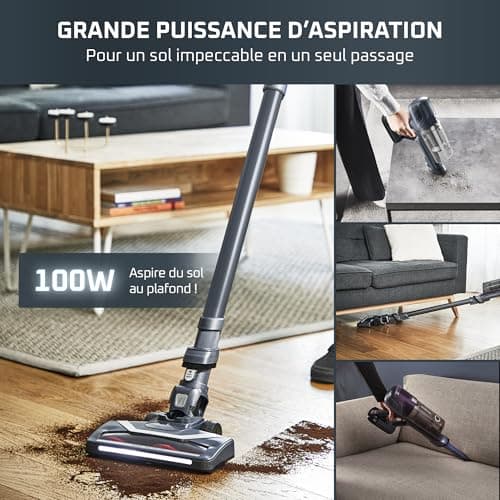 Rowenta X-Pert6.60 Aspirateur balai sans fil multifonction, Puissance de 100W, 45 minutes d'autonomie RH6831EO, Noir - Image 7