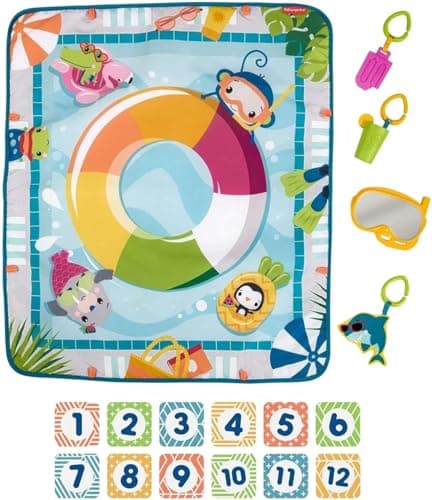 Fisher-Price Fun Pool Activity Mat for Baby with Removable Toys, Suitable for Tummy Play from Birth, GRR44 - Image 7