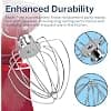 3 Piece Stainless Steel Accessories for KitchenAid 4.5-5 Quart Tilt Head Mixer on Stand Artisan & Classic Series by MMOBIEL - K45 Whisk, Flat Mixer, Dough Hook, Dishwasher Safe - Image 5