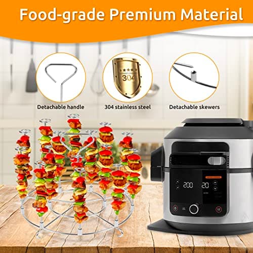 Air Fryer Skewers, Kebab Holder, Ninja Accessories 15 in 1, Compatible with Ninja Foodi/Instant Pot/Pressure Cookers 8 Liter - Image 3