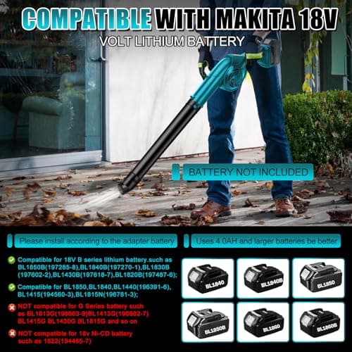 Cordless Leaf Blower Compatible with Makita 18V (No Battery) Lawn Care Electric Blower for Leaf Blowing Snow - Image 3