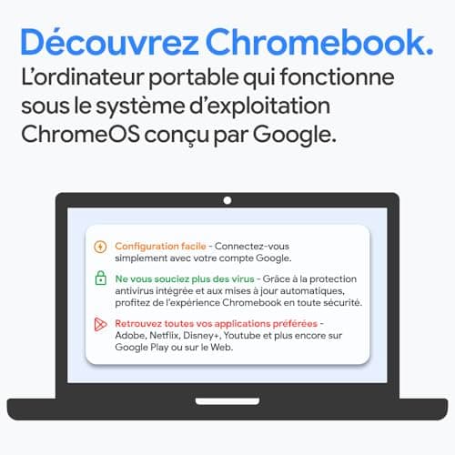 Lenovo IdeaPad Slim 3 Chrome 14M868 – Laptop 14 Inches FHD (MediaTek Kompanio 520, 4GB RAM, 128GB SSD, Arm Mali-G52 2EE MC2 GPU, Chrome OS) French AZERTY Keyboard – Grey - Image 4