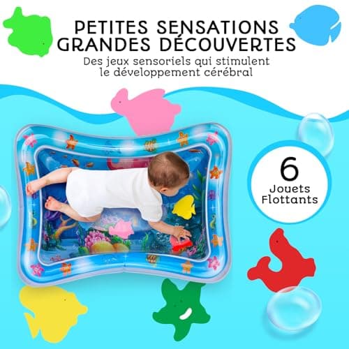 Baby Water Mat - BPA Free Inflatable Sensory Play Mat | Baby Activity & Motor Skills - Non Toxic Water Play Mat Avec Maman - Image 4
