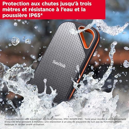 SanDisk Extreme PRO 2TB External Solid State Drive (Portable NVMe SSD, Up to 2000MB/s Read/Write, USB-C, IP65 Rated Dust and Water Resistant) Black - Image 7