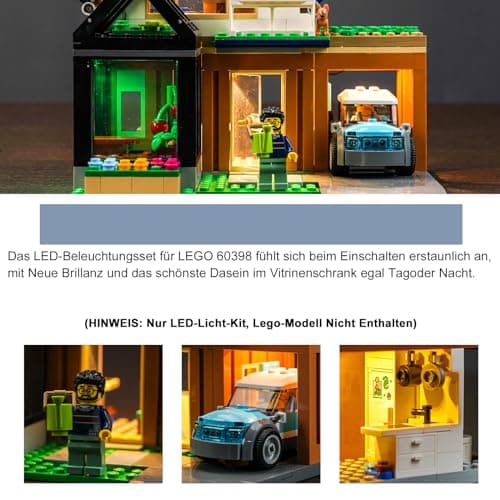 LED Lighting Kit for Family House and Electric Car 60398 (No Lego), Decorative Lighting for City Family House with Electric Car, Creative Toy - Image 4