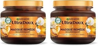 Garnier Ultra Doux - Masque Remède Nourrissant - Huile d'Argan & de Camélia - Pour Cheveux Secs & Ternes - Sans Silicone & Sans Parabène - 340 ml (Lot de 2)