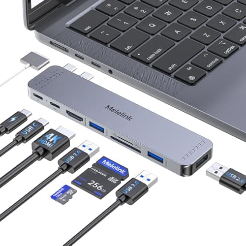 Mac HDMI Adapter, USB C Hub 8 in 2 Adapter for MacBook Pro/Air with HDMI 4K Thunderbolt 3 100W 40Gbps, USB C 3.0, 2 USB 3.0, USB 2.0, SD/TF Card Reading, Macbook M4 M3 M2 M1 2025-2018 - Image 3