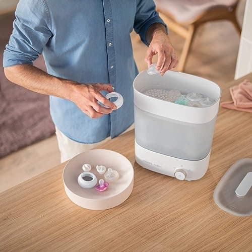 Philips AVENT SCF293/01 Premium Baby Bottle Steriliser and Dryer Eliminates 99.9% of Bacteria Chemical Free Capacity 6 Bottles/Dummies and Accessories - Image 4