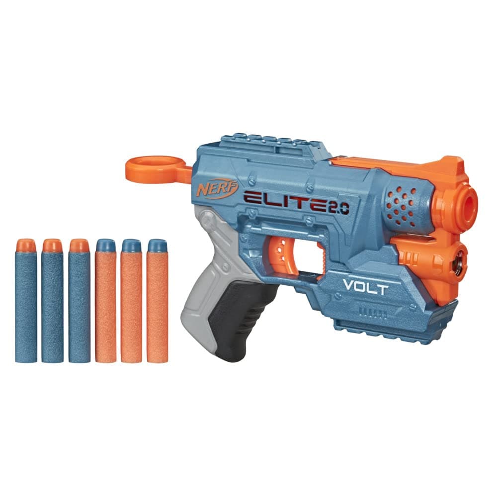 Nerf Nerf Elite 2.0 Volt SD-1 - Dart Blaster with Luminous Sight Beam, Storage for 2 Darts and 2 Tactical Rails, 6 Official Nerf Darts Included, Ages 8 and Up, Multicolour