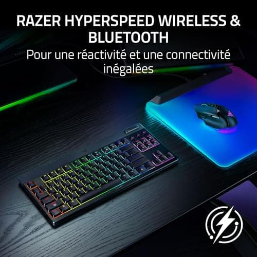 Razer BlackWidow V4 Tenkeyless HyperSpeed Low Profile - Hot-Swappable Wireless Gaming Keyboard - HyperSpeed & BT - Multifunction Wheel and 3 Buttons - Orange Switch | AZERTY Keyboard FR - Image 4