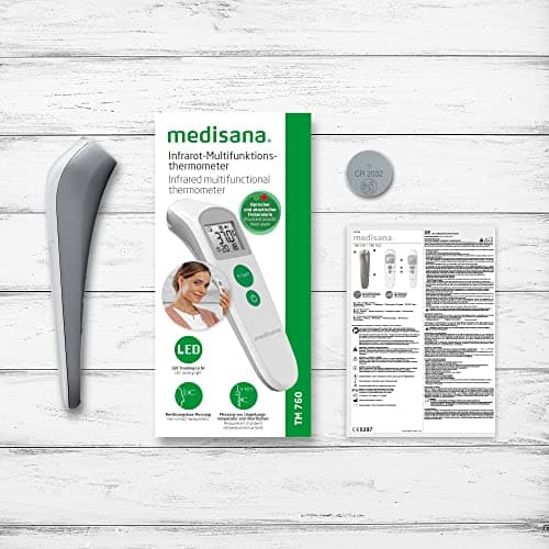 medisana TM 760 Digital Forehead Thermometer Medical Thermometer for Babies, Children and Adults with Visual Fever Alarm, Memory Function and Liquid Measurement - Image 9
