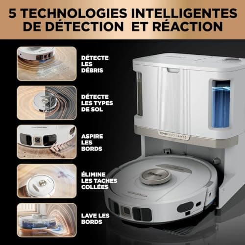 Shark PowerDetect Robot Washer Vacuum Cleaner - 60 Day Self-emptying Base Cleaner - 3D Navigation LiDAR - WiFi/App - 1 Anti-Odor Cartridge, 3 Standard Pads and 1 Anti-Microbial, 1 Brush - White - Image 7