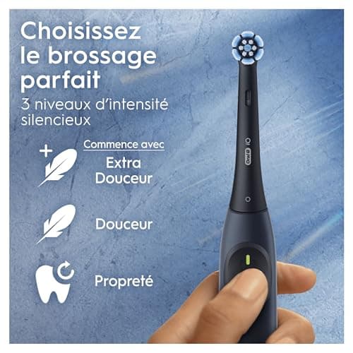 Oral-B iO 2 Brosse A Dents Electrique Bleue Pour Adultes, 3 Modes De Nettoyage, Doux Pour Les Gencives, Brossage Souple, Accessoires, Brossette Oral B De Rechange, Chargeur, Bleu Océan - Image 4