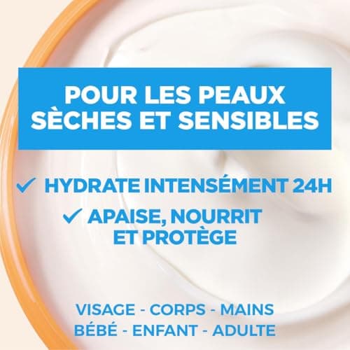 Mixa Intensif Peaux Sèches - La Crème des Peaux Sèches et Sensibles - Multi Usage Visage, Corps, Mains, Pieds - Nourrit 24h et Apaise - Pénétration Rapide - Hypoallergénique - Pot 400 ml - Image 4